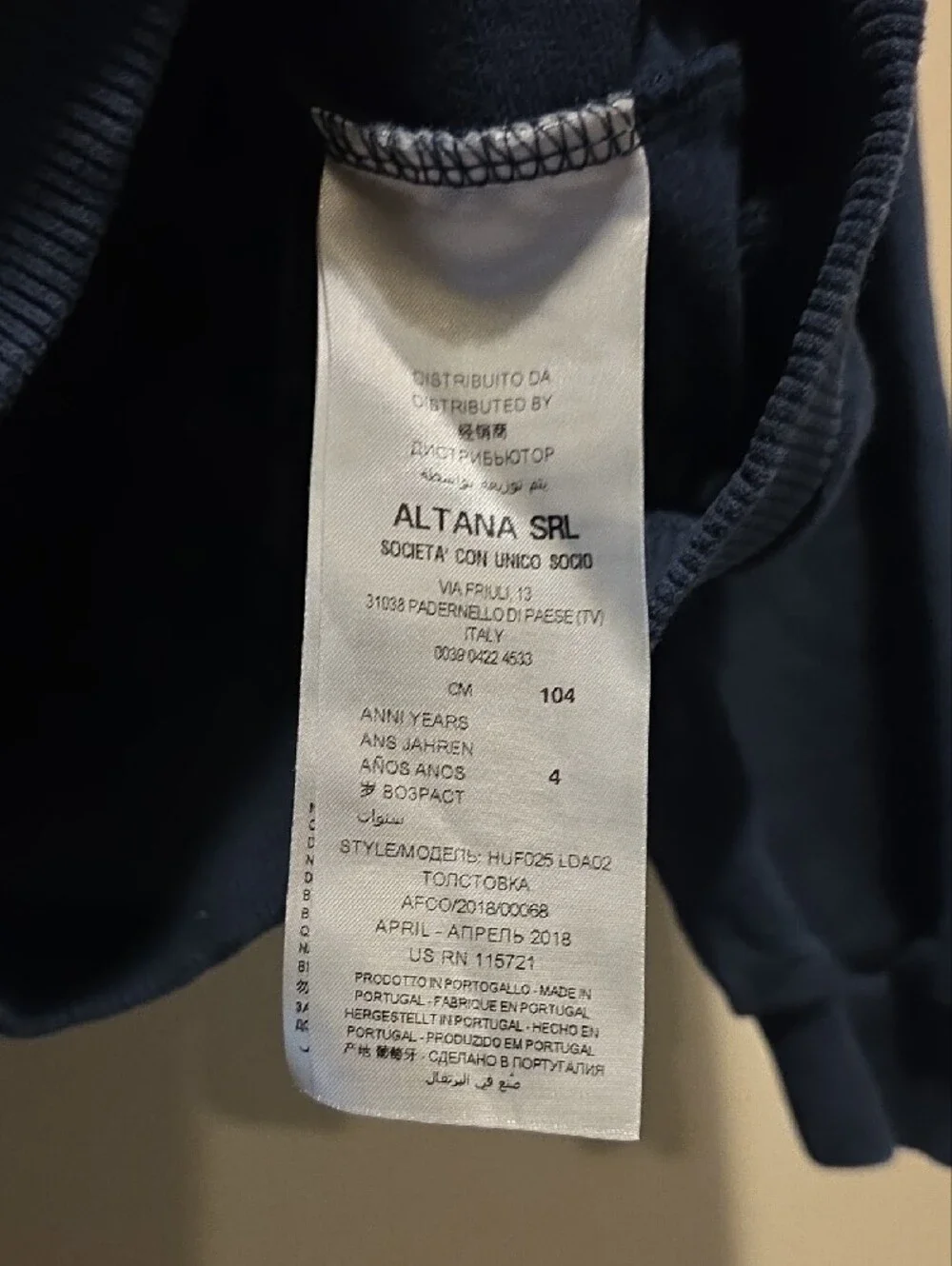 Moschino Kids Navy Logo Hoodie - Milano Sweatshirt 2017 Jeremy Scott Size 4